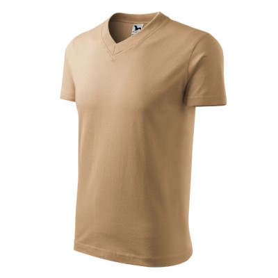 Tričko unisex V-neck 102 písková